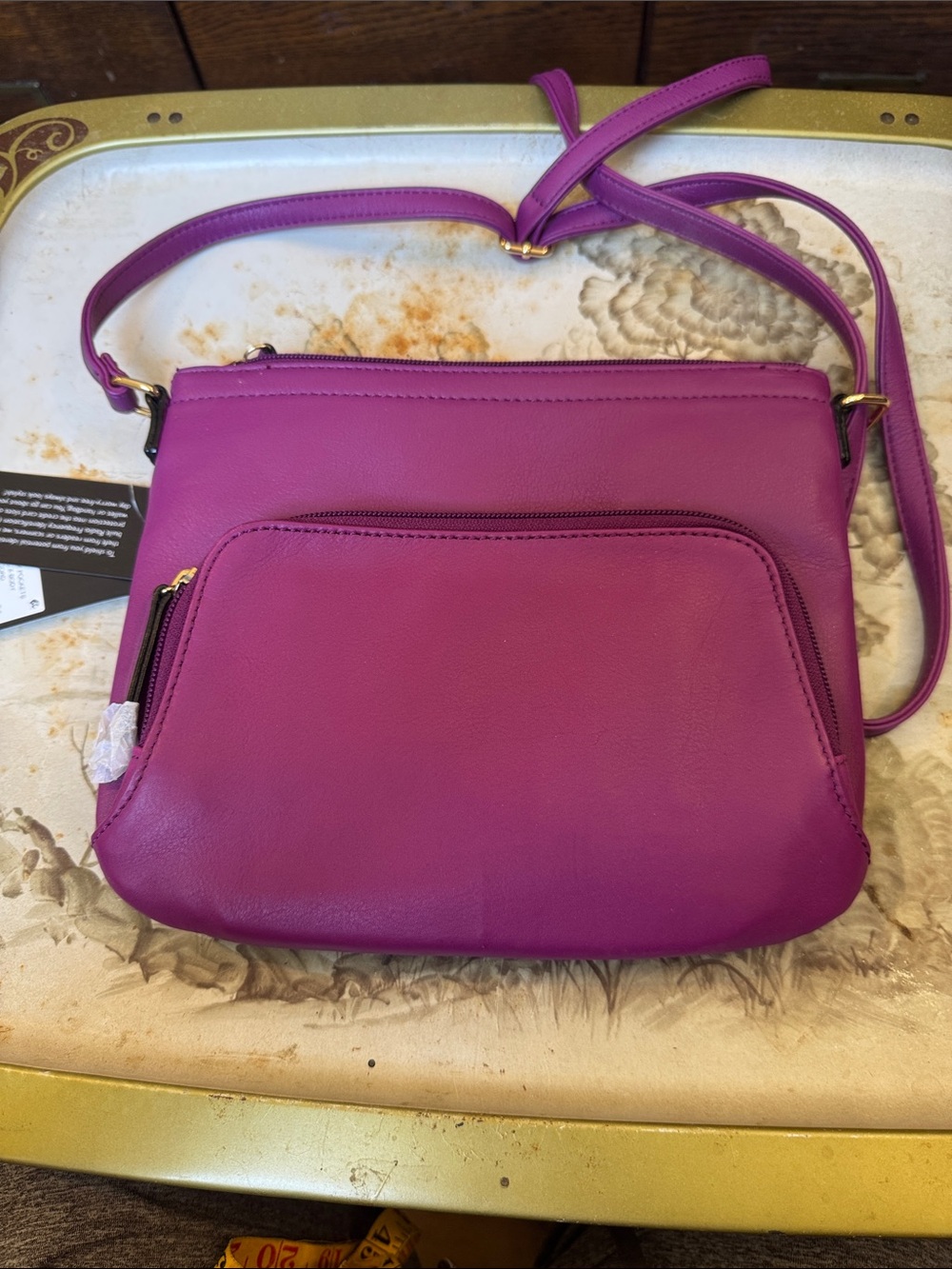Tignanello Women's Crossbody Bag in Vibrant Magenta - Classic Minimalist Style